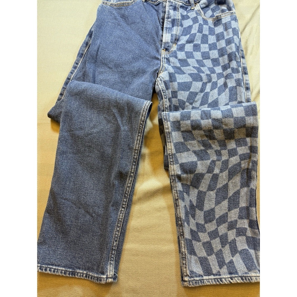 Hollister W Jeans IS 28/31 Ultra High-Rise Stacked Vtg. Straight Checkered - Picture 4 of 9